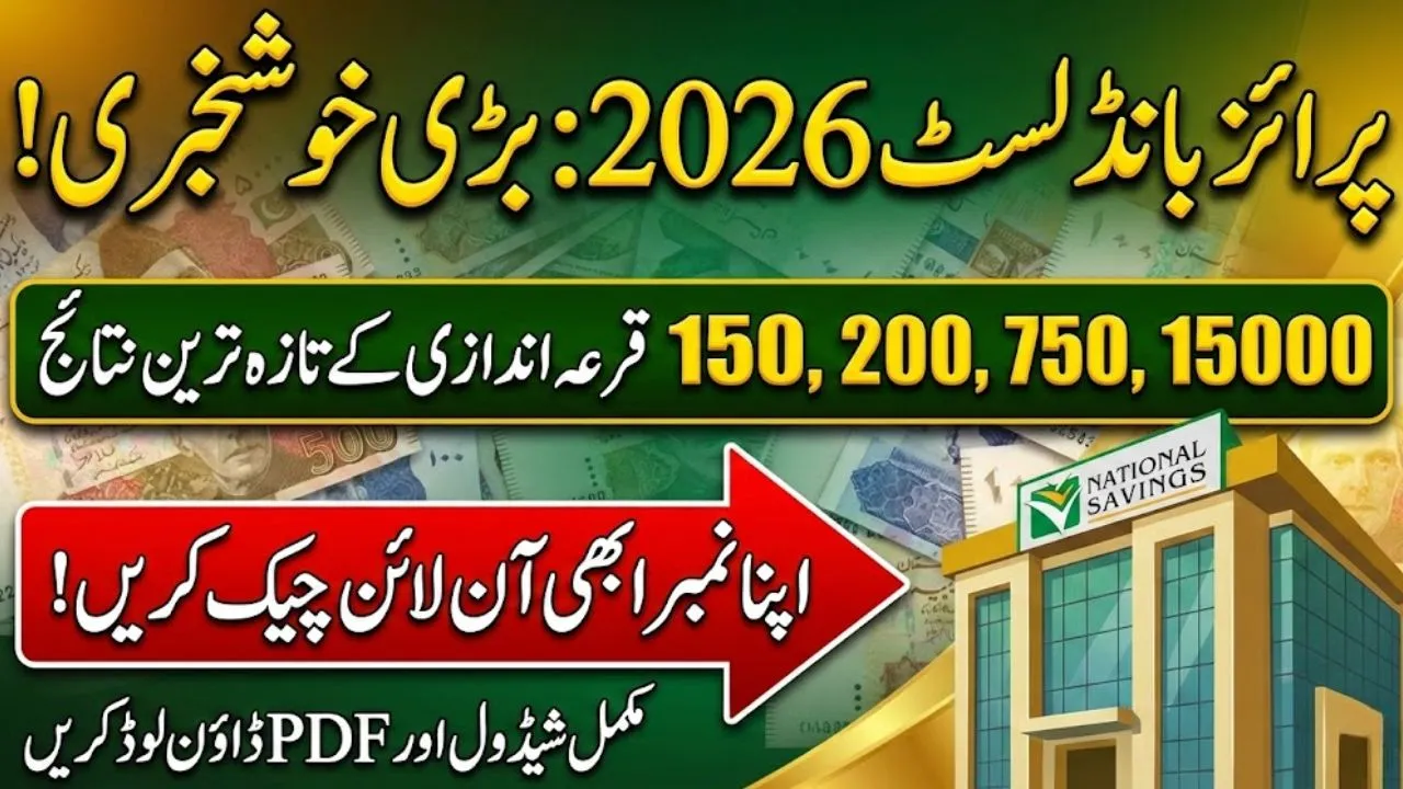Prize Bond List 2026 1500, 100, 200, 750, 15000 Draw Results Check Online Pakistan